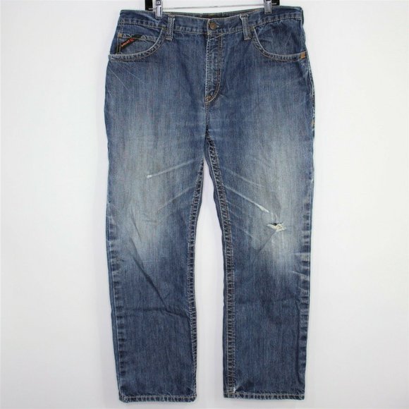 Ariat Other - Ariat FR Mens 38 x 32 Flame Fire Resistant Distressed Zip Fly Jeans G834